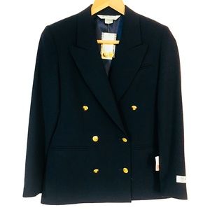 Austin Reed Wool Navy Double Breasted Blazer Sz 4P